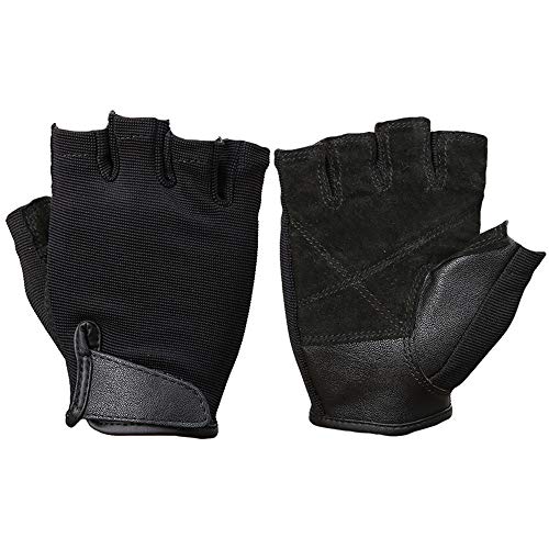 AndyJerzy Guantes de Gimnasio Guantes de la Aptitud Unisex PolyesterStitching Fitness Equipment Palma Malla de Tela y Cuero PU para Pull Ups, Cross Training, Fitness, WODs y Lev