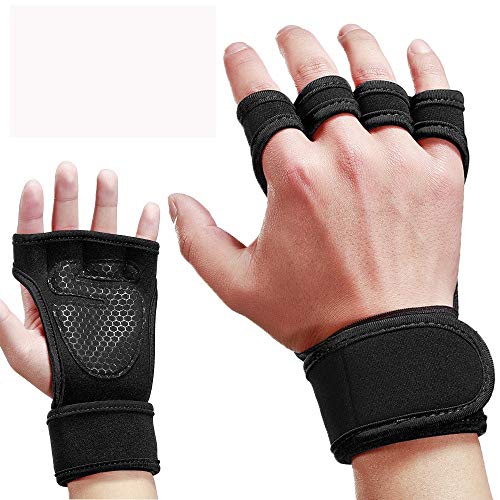 AndyJerzy Guantes de Gimnasio Hombres y Mujeres Pesas Antideslizantes Viaje Deportivo Guantes y jalar Interior Guantes Fitness Deportivo Dedo Medio para Pull Ups, Cross Training, Fitness, WODs y Lev