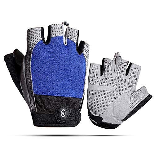 AndyJerzy Guantes de Gimnasio Unisex Pesas Aptitud Respirable del Verano Medio Dedo Guantes Guantes del Dedo de Ciclo al Aire Libre Cortos para Pull Ups, Cross Training, Fitness, WODs y Lev