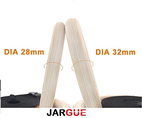 Anillas o Aros de Madera de Gimnasia olímpica con Hebillas Ajustables numeradas Correas de Entrenamiento en suspensión para Ejercicios de Fitness, calistenia o Crossfit y Entrenamiento de Fuerza.