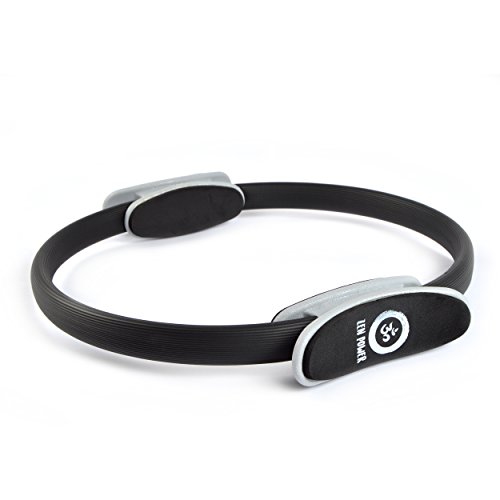 Anillo de pilates/de yoga ZenPower - dispositivo de entrenamiento para un entramiento de fuerza y resistencia eficaz, Anillo con un diámetro de 38cm - Color: negro