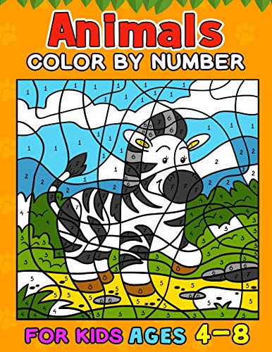 Animals Color by Number Books For Kids Ages 4-8