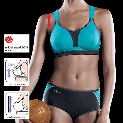 Anita Active Sport-BH Dynamix-Star Sujetador Deportivo, Mehrfarbig (Peacock/Anthrazit 364), 85E para Mujer