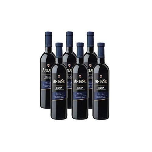 Antaño Vino Tinto D.O Rioja - Pack de 6 Botellas x 750 ml