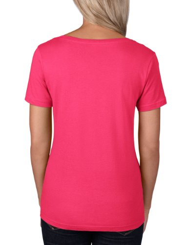 Anvil - Camiseta regular fit con cuello redondo de manga corta para mujer, color Rosa (Hpk-Hot Pink), talla 42/44 (talla fabricante: L)