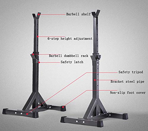 Aoligei Aparato para Sentadillas Press de banca, Soporte para Barras De Halterofilia, Multifuncional Barra para Sentadillas, Espalda con Peso Máximo de 300kg, Entrenamiento De Fuerza