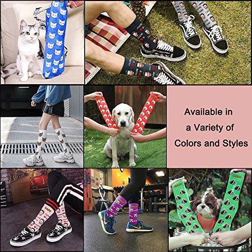 Aolun Calcetines Personalizados Foto,Personalizable Calcetines,Ponga la foto de la cara del perro, el gato y otras mascotas en calcetines