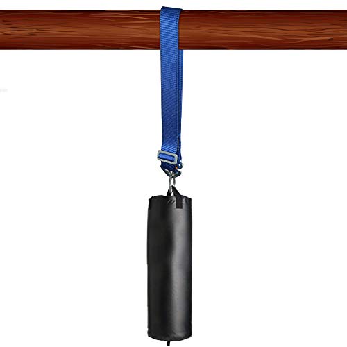 Aoneky Colgador de Saco de Boxeo - 60-100cm Correa Ajustable de Nylon con Mosquetón, Carga de 225kg, Cadena para Colgar Saco de Boxeo, Soporte de Techo Pared, Accesorios para Sacos (Anillo Doble)