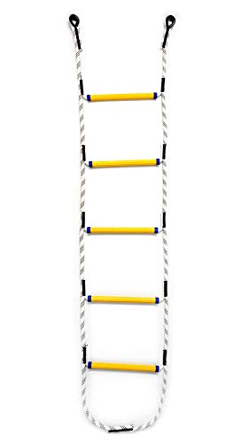 Aoneky Escalera de Cuerda de Escalada para Niños Adultos - Longitud de 1,8M/2,1M/2,4M, Carga de 450kg, Juguete de Escalar para Parque Infantil Jardín, Cuerda de Nylon, Peldaños de Resina (1,8M)