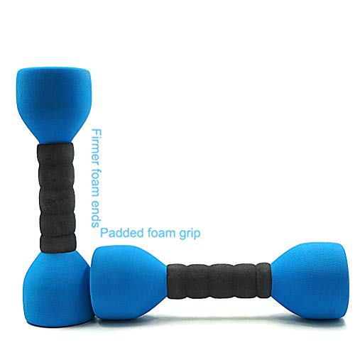 Aoneky Set de Mancuernas - 0.6kg Mancuernas Antideslizantes con Revestimiento de Espuma, Juego de 2 Mancuernas para Entrenamiento Ejercicio Fitness, Accesorios Deportivos para Gimnasio Doméstico, Azul