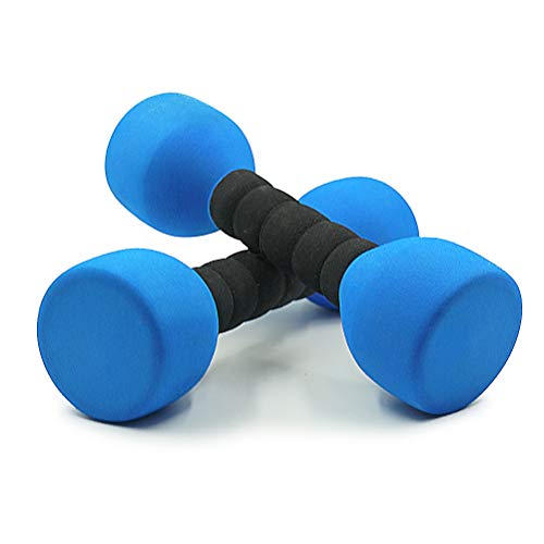 Aoneky Set de Mancuernas - 0.6kg Mancuernas Antideslizantes con Revestimiento de Espuma, Juego de 2 Mancuernas para Entrenamiento Ejercicio Fitness, Accesorios Deportivos para Gimnasio Doméstico, Azul