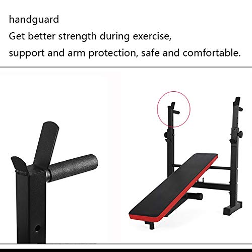 Aparato para sentadillas Press de banca Estante para barra de fitness para hombre Estante multifuncional Soporte ajustable Gimnasio casero en casa Plegable ( Color : Black , Size : 120*58*(80~105)cm )