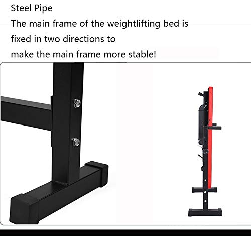 Aparato para sentadillas Press de banca Estante para barra de fitness para hombre Estante multifuncional Soporte ajustable Gimnasio casero en casa Plegable ( Color : Black , Size : 120*58*(80~105)cm )