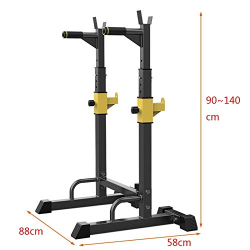 Aparato para Sentadillas Press de banca Estante para Barra de Fitness para Hombre Estante Multifuncional Soporte Ajustable Gimnasio casero en casa Solo Vende estanterías