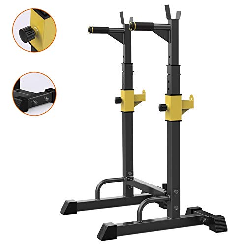 Aparato para Sentadillas Press de banca Estante para Barra de Fitness para Hombre Estante Multifuncional Soporte Ajustable Gimnasio casero en casa Solo Vende estanterías