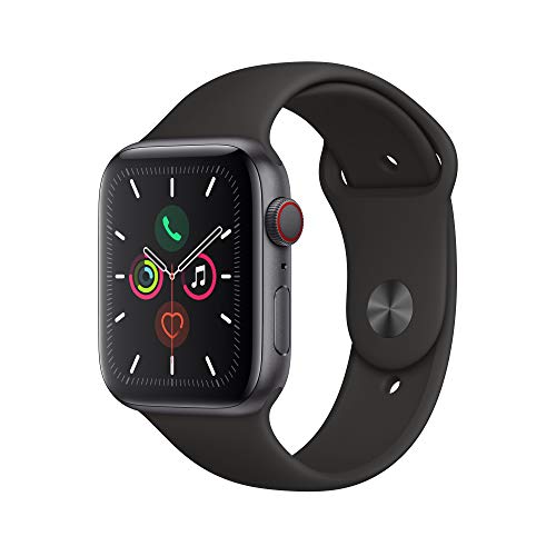 Apple Watch Series 5 (GPS + Cellular, 44 mm) Aluminio en Gris Espacial - Correa Deportiva Negro