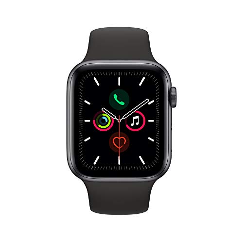 Apple Watch Series 5 (GPS + Cellular, 44 mm) Aluminio en Gris Espacial - Correa Deportiva Negro