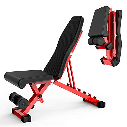 Aprilhp Banco Abdominales, Banco de Pesas Ajustable Banco de Musculacion Plegable para Entrenamiento en Casa, Banco Gimnasio para Plano/Declinado/Inclinado/Sit Up, Cargar-100KG