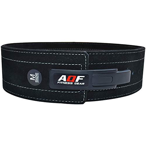 AQF Cinturon Lumbar Gimnasio para Levantamiento De Cinturon Gym Hebilla de Palanca Pesas De Cuero Acolchado De 4" Pulgadas para Musculación De Físico (XL)