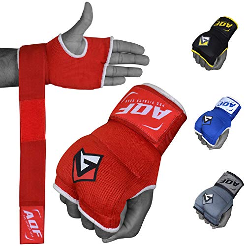 AQF Interno Guantes Vendas Boxeo MMA para Envolver Las Manos Vendas Guantes De Boxeo con Gel Mitones para Muay Thai con Estiramiento V2