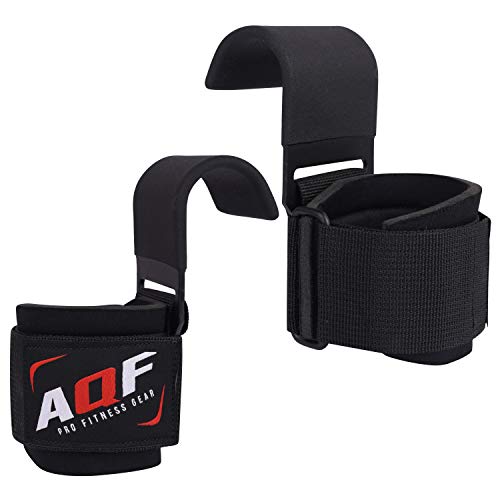 AQF Muñequera con Correas de Gancho para un Buen Agarre Guantes con Soporte para la Muñeca para Levantamiento de Pesas para Gimnasio Entrenamientos