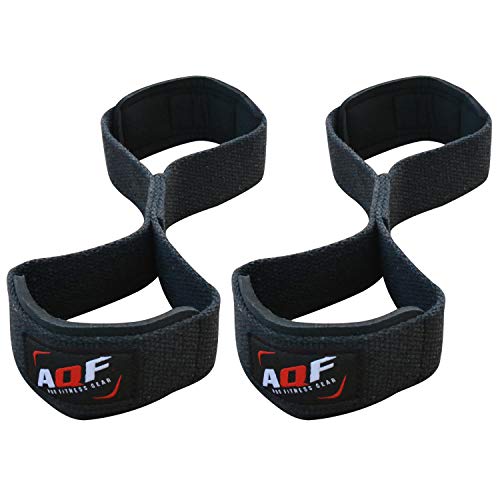 AQF Muñequera/Correas Levantamiento para Entrenamiento de Gimnasio con Puño Acolchado para Soporte para el Agarre para Entrenamiento