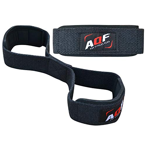 AQF Muñequera/Correas Levantamiento para Entrenamiento de Gimnasio con Puño Acolchado para Soporte para el Agarre para Entrenamiento