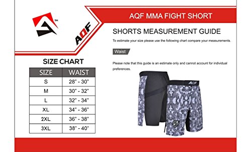 AQF Shorts Deportivos Hombre para MMA Combate Pantalones Muay Thai para Kick Boxing para Lucha En Jaula Shorts Tipo Camuflar Grises