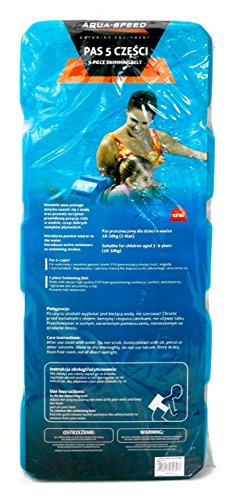 Aqua Speed CINTURÓN DE Flotation para NIÑOS | 5 Piezas | 3-6 Años | 18-30 kg | Flotabilidad | Ajustable | Acuático Aqua, Color:Azul - Navy