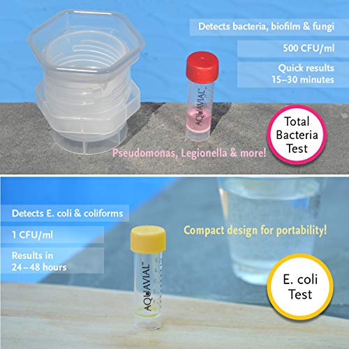 Aquavial Kit De Prueba De Agua Para Las Bacterias, Resultados En Tan 15 Minutos, No Requiere Análisis De Laboratorio