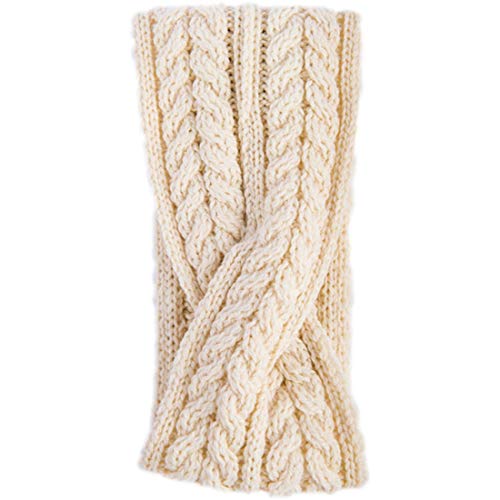 Aran Woollen Mills - Diadema de lana de merino supersuave, color blanco natural