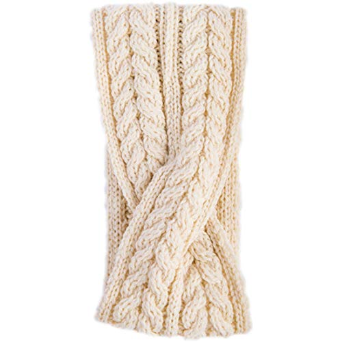 Aran Woollen Mills - Diadema de lana de merino supersuave, color blanco natural