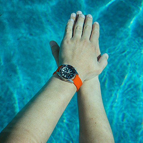 Archer Watch Straps | Repuesto de Correa Reloj de Silicona para Hombre y Mujer, Caucho Fácil de Abrochar para Relojes y Smartwatch | Naranja Portland, 24mm