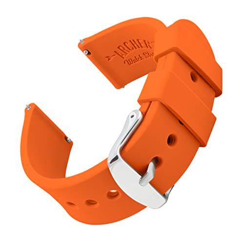 Archer Watch Straps | Repuesto de Correa Reloj de Silicona para Hombre y Mujer, Caucho Fácil de Abrochar para Relojes y Smartwatch | Naranja Portland, 24mm