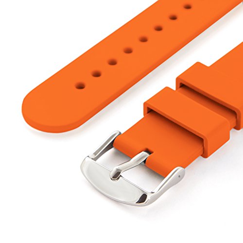 Archer Watch Straps | Repuesto de Correa Reloj de Silicona para Hombre y Mujer, Caucho Fácil de Abrochar para Relojes y Smartwatch | Naranja Portland, 24mm