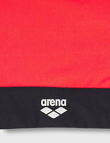 ARENA Damen Sport BH Light Support Gym Cross Straps Sujetador Deportivo, Mujer, Rojo Fluorescente/Negro, Extra-Small
