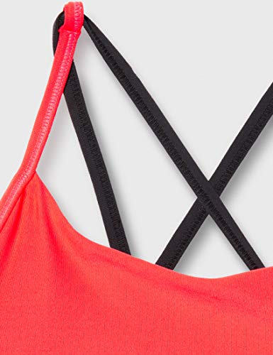 ARENA Damen Sport BH Light Support Gym Cross Straps Sujetador Deportivo, Mujer, Rojo Fluorescente/Negro, Extra-Small