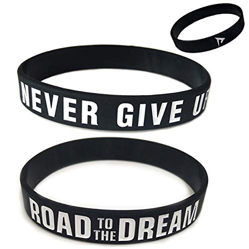 Armix Pulsera de Silicona de motivacion, Pack 2 Piezas, Pulseras con Mensaje Positivo, Palabras Frases Personalizadas, Fitness, Pulsera Gym, para Hombre, para Mujer