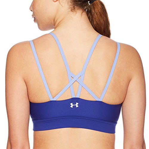 Armour Mid Keyhole Big Logo Sujetador Deportivo para Mujer, Mujer, Bajo Armadura de Equilibrio de Las Mujeres Eclipse bajo, 1307215, Formation Blue (574)/Hierro metálico, XS