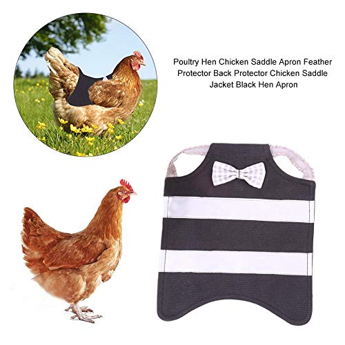 Arnés Para Pollo Sillín Para Aves De Corral Pluma Protector De Espalda - Ropa Para Delantal De Gallina Chaleco Para Mascotas De Gallo Noche Reflectante - Chaqueta Negra Ajustable Para Pollo Y Pato