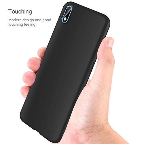 AROYI Funda Xiaomi Redmi 7A & Cristal Templado, Carcasa Silicona TPU Ultra Fina Alta Resistente y Flexibilidad Fundas Cover Caso para Xiaomi Redmi 7A-Negro