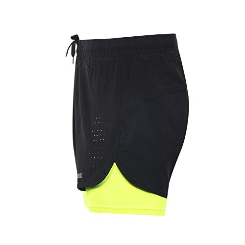 ARSUXEO Pantalones Cortos para Correr Entrenamiento Activo 2 en 1 Tamaño para los Hombres Large Verde