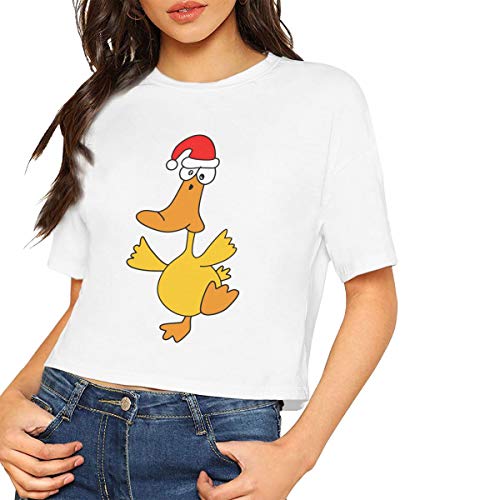 Arthur D Johnson Navidad pato amarillo camiseta de las mujeres de la moda práctica clásica algodón negro Blanco blanco XL