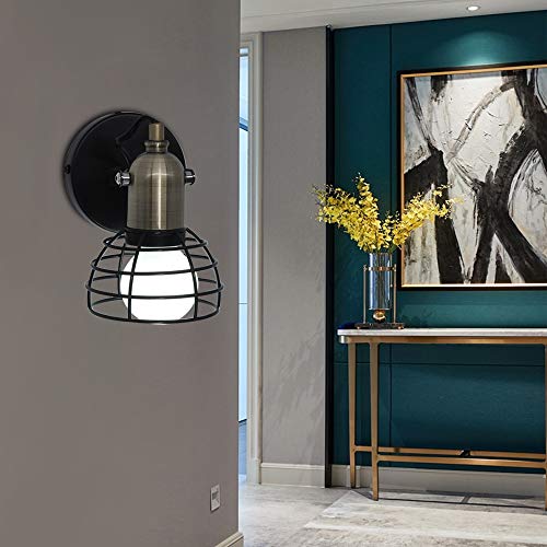Artpad Brass Lamp Holder E27 Retro Wall Light Vintage Loft Bar Semi Circle Metal Accesorio de iluminación de pared Bombilla no incluida