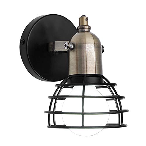 Artpad Brass Lamp Holder E27 Retro Wall Light Vintage Loft Bar Semi Circle Metal Accesorio de iluminación de pared Bombilla no incluida