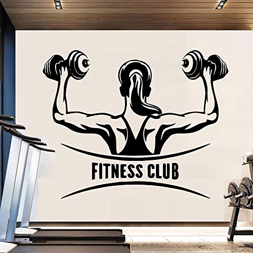 ASFGA Club de Bricolaje Etiqueta removible Artwall Gimnasio Sala de Fitness Sala de Estar Impermeable calcomanía de Pared Papel Tapiz Comercial Mural 57 cm x 71 cm