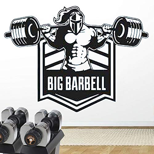 ASFGA Traje de película Samurai Levantamiento de Pesas Gimnasio motivación Etiqueta de la Pared Etiqueta de la Pared de Fitness Pesado Vinilo Crossfit Deportes músculo decoración de la Pared 57x43cm