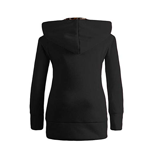 ASHOP Ropa Mujer, Chaquetas Mujer Invierno Rebajas Abrigo otoño Chaqueta de Lana Capa (Negro,XL/40)