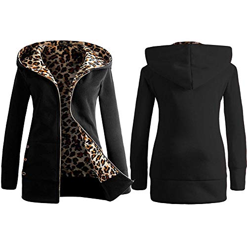 ASHOP Ropa Mujer, Chaquetas Mujer Invierno Rebajas Abrigo otoño Chaqueta de Lana Capa (Negro,XL/40)