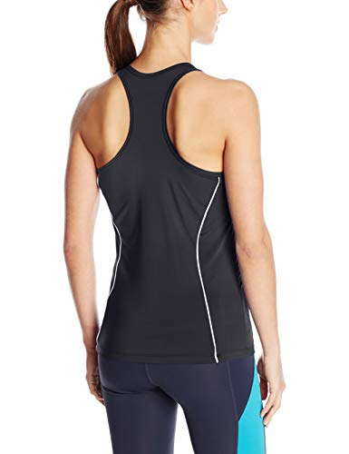 ASICS Attacker Tank Camiseta sin Mangas, Negro/Blanco, Medium para Mujer